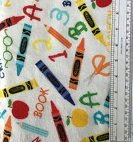 ALL ABOUT CRAYOLA FLANNEL (F5407-WHITE) - fabric price per 1/4 meter