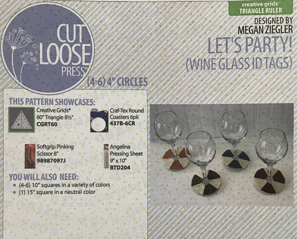 LET’S PARTY! - wine glass ID tags pattern