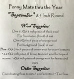 PENNY MATS THRU THE YEAR SEPTEMBER - wool table mat pattern