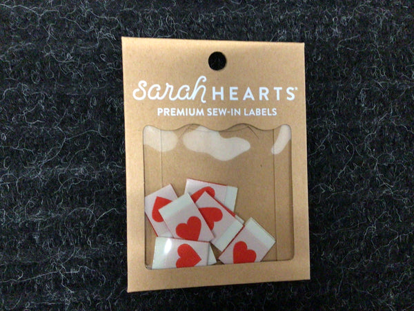 QUILT SEW IN LABLES - red heart