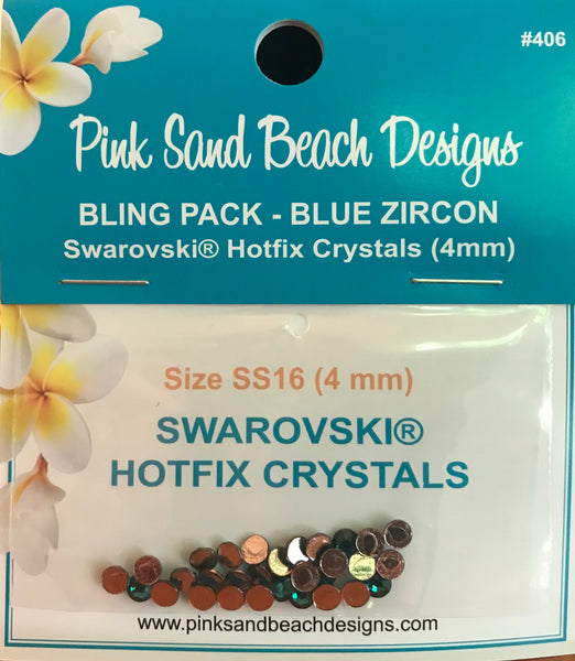 SWAROVSKI HOTFIX CRYSTALS  Blink Pack Blue Zircon (4mm) - Pink Sand Beach Designs