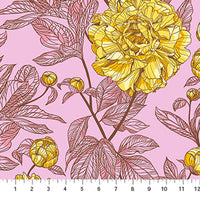 INDELIBLE (Peony Sunshine 108"wide) - fabric price per 1/4 meter