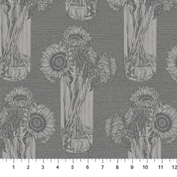 INDELIBLE (AM sunflowers flash) - fabric price per 1/4 meter