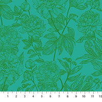 INDELIBLE (AM peony jade) - fabric price per 1/4 meter