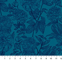 INDELIBLE (AM peony ocean) - fabric price per 1/4 meter