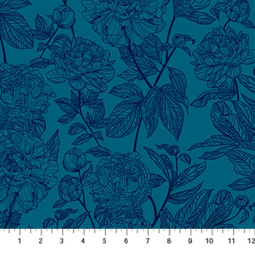 INDELIBLE (AM peony ocean) - fabric price per 1/4 meter