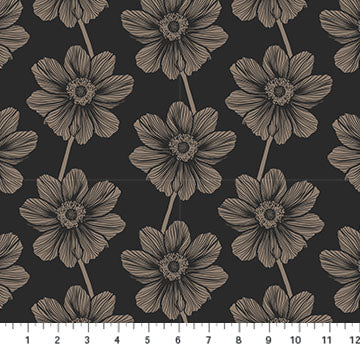 INDELIBLE (AM anemone silvertone) - fabric price per 1/4 meter