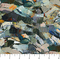 SILENT LAKE (rocks-gray) - fabric price per 1/4 meter