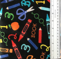 ALL ABOUT CRAYOLA FLANNEL (F5407-BLACK) - fabric price per 1/4 meter