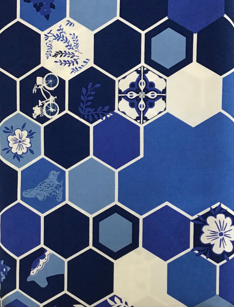 IN BLUE (HEXIESIS LAZULI-26632) - fabric price per 1/4 meter