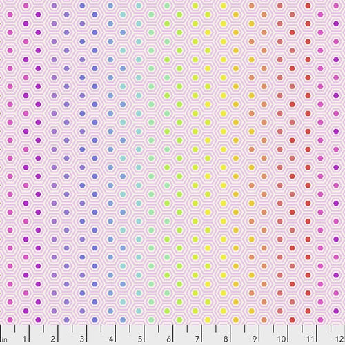 TULA PINK TRUE COLORS HEXY RAINBOW SHELL (PWTP151.SHELL) - fabric price per 1/4 meter