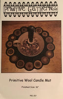PRIMITIVE WOOL CANDLE MAT -  wool table mat pattern