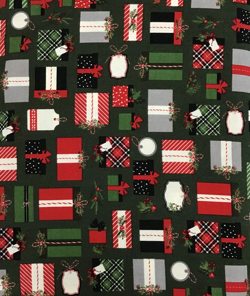 CHRISTMAS DELIVERY (C7331-GREEN) - fabric price per 1/4 meter