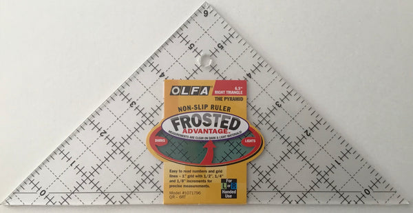 Olfa QR-6RT 6 1/2 Right Triangle Ruler Non-Slip, Frosted Model 1071796