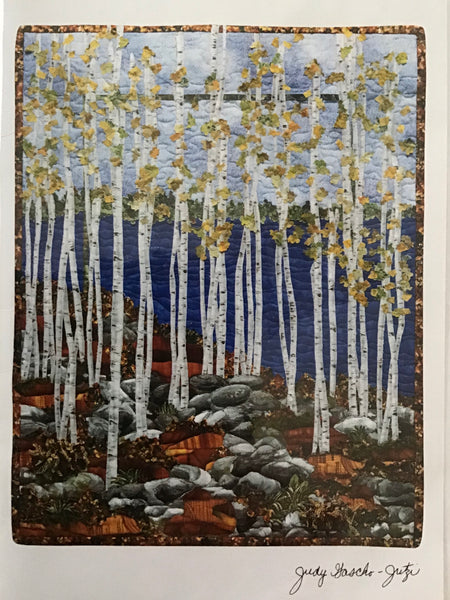 AUTUMN BIRCHES -blank card with envelope