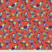 DAYDREAMER (BUTTERFLY KISSES PAPAYA) - fabric price per 1/4 meter