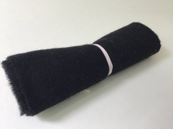 WOOL SOLID BLACK - 6”x 27” approximately