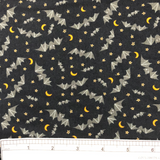 GHOULS & GOODIES (52086-12) orange moons & grey bats- fabric price per 1/4 meter