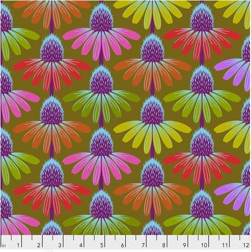 LOVE ALWAYS, AM (ECHINACEA GLOW - AUTUMN) - fabric price per 1/4 meter